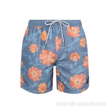Sport Style Printed Swimming Trunks Floral Beach Shorts